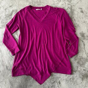 Soft Surroundings Madeline Tunic Hot Pink Sweater Shirt Women's MEDIUM